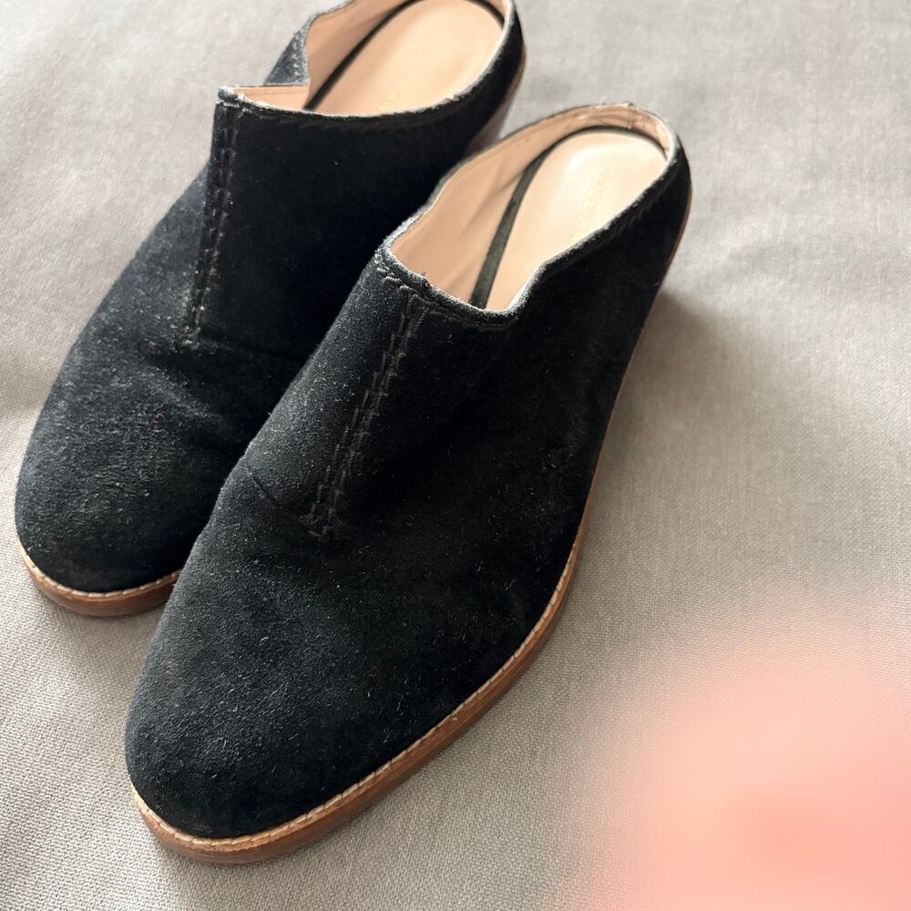 Cole Haan Black Suede Mule Loafers 8B W14330 DarkAcedemia Comfort